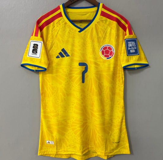 Colombia 2026 Home Jersey #7 Luis Diaz Custom Personalization