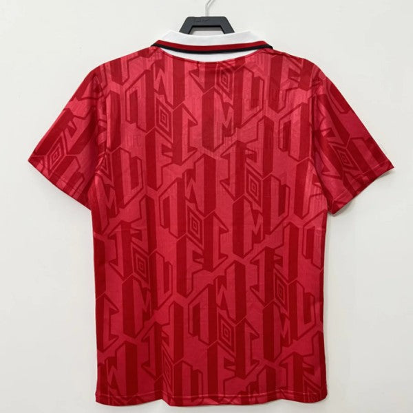 Manchester United 1992-1994 Home Retro Jersey | Classic Red Football Shirt with Lace-Up Collar | Umbro Vintage Replica