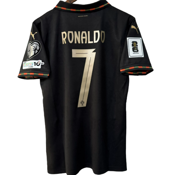 Portugal 26-27 "Pantera Negra" Special Edition Ronaldo #7 Black Gold Fan Jersey