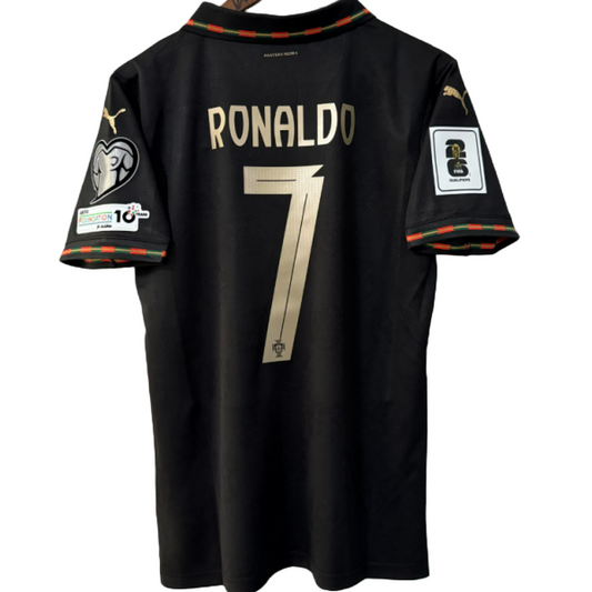 Portugal 26-27 "Pantera Negra" Special Edition Ronaldo #7 Black Gold Fan Jersey