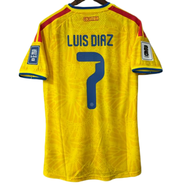 Colombia 2026 Home Jersey #7 Luis Diaz Custom Personalization