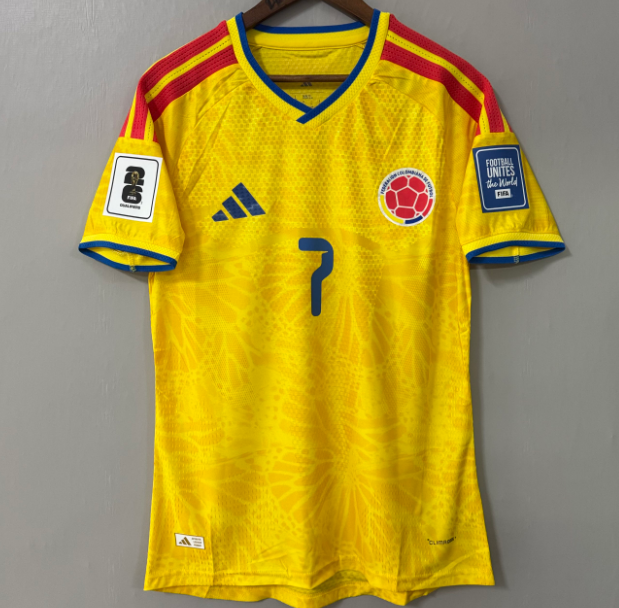Colombia 2026 Home Jersey #7 Luis Diaz Custom Personalization