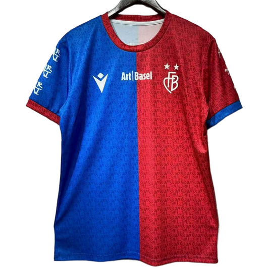 FC Basel 25/26 Season Home Football Jersey - Split Color with Art Basel Collaboration
