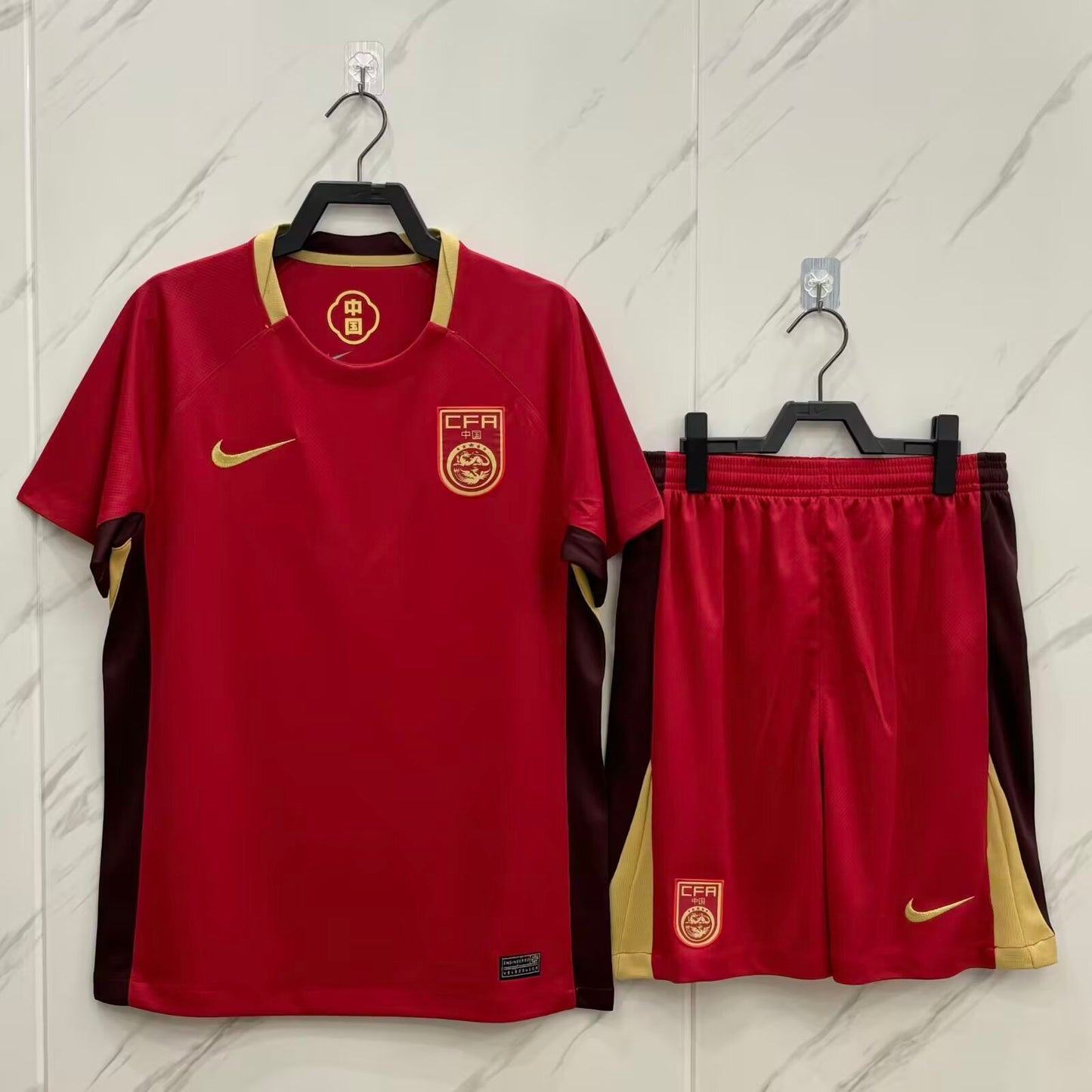 2025-26 China National Team Football Jersey Kit – Home Red Shirt